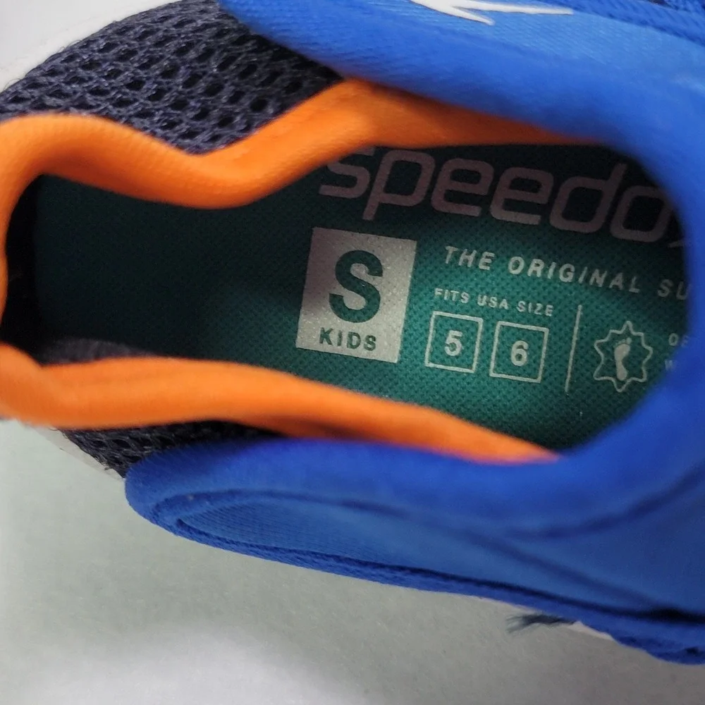 Speedo Kids Water Shoes Size Small 5/6 Blue Toddler Swim Pool Beach Shoes EUC